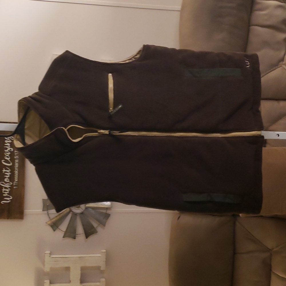 Aeropostale Large reversible Dark Brown or Beige and Black Men's Vest